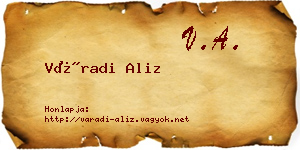 Váradi Aliz névjegykártya